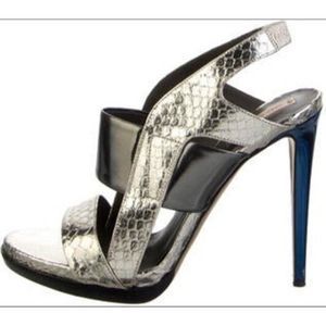 Womens Reed Krakoff Slingback Stiletto High Heel Size 38 EU 7.5 US Metalic 6064
